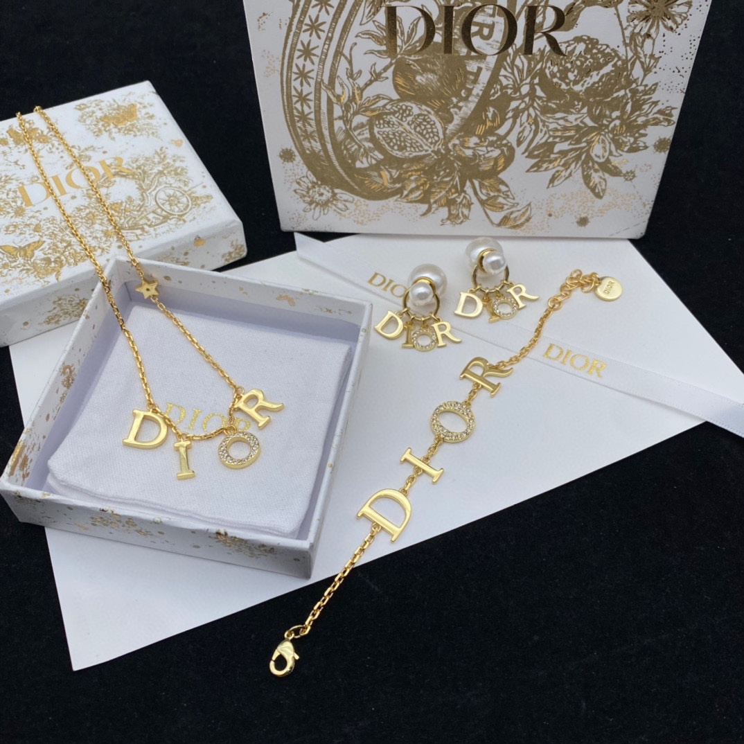 Copy of Dior Alphabet Necklace and Earrings - Shancheng